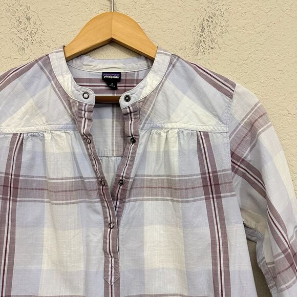 PATAGONIA W's Settlers Top Plaid in Romany Tundra Purple - Picture 3 of 12